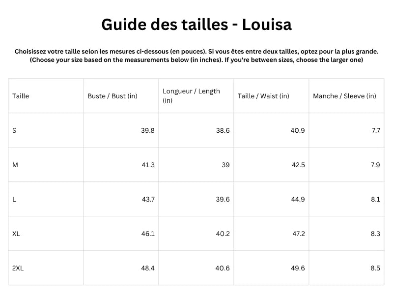 Guide des tailles