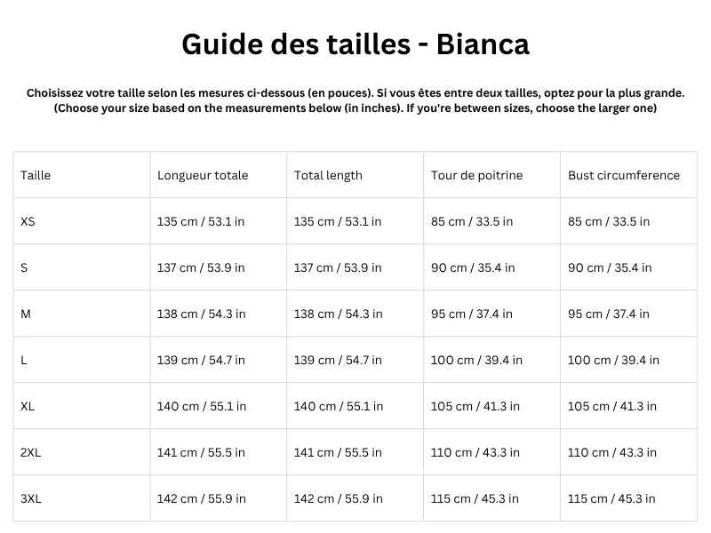 Guide des tailles