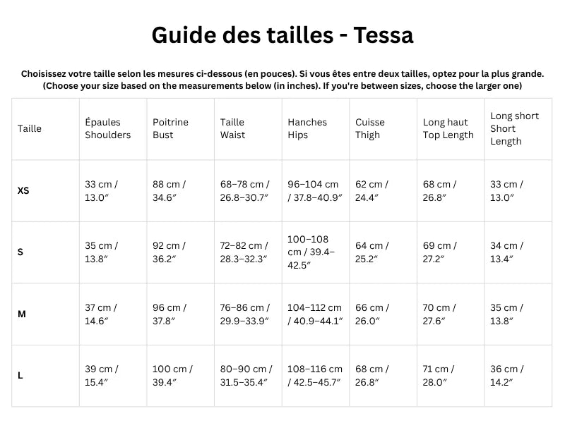 Guide des tailles