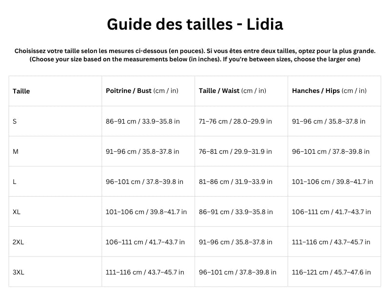 Guide des tailles