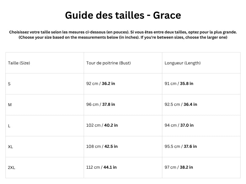 Guide des tailles