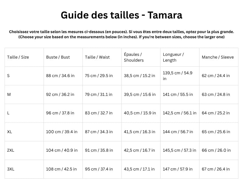 Guide des tailles