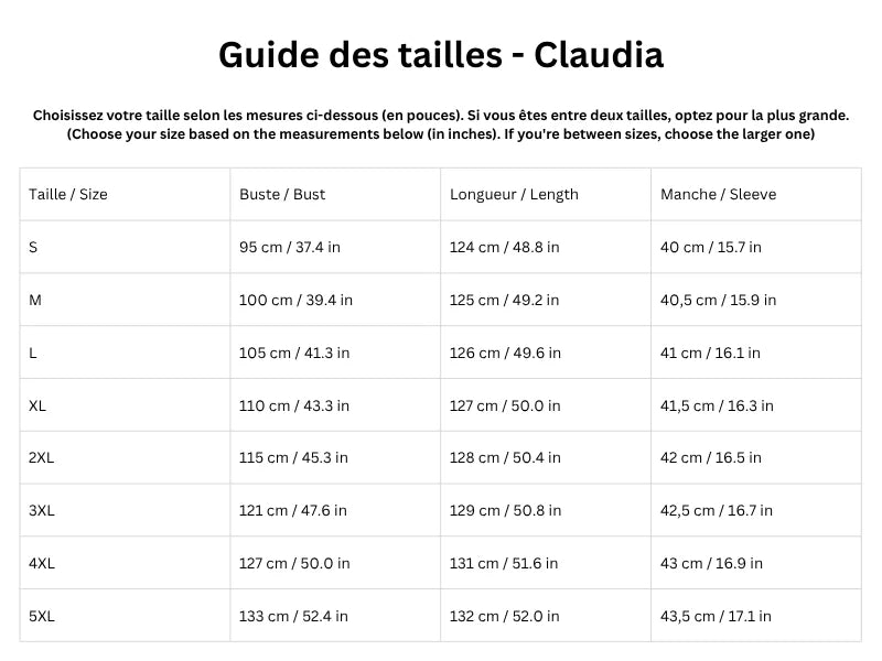 Guide des tailles