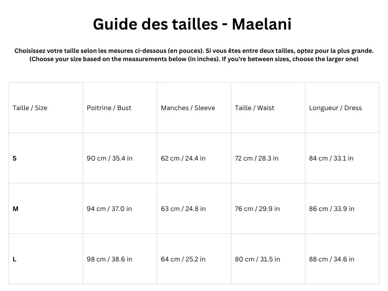 Guide des tailles