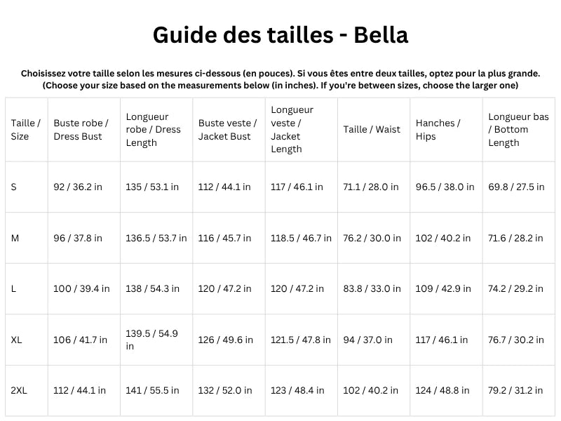 Guide des tailles