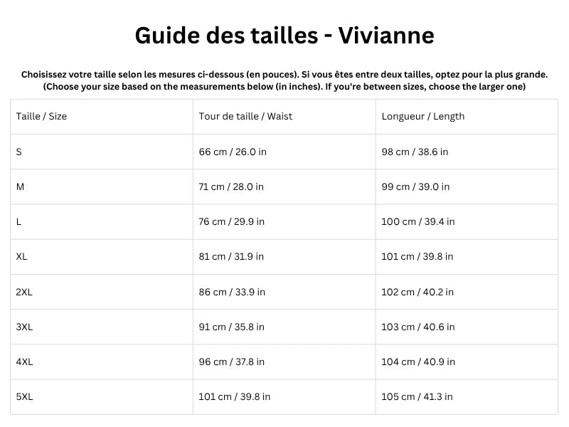 Guide des tailles