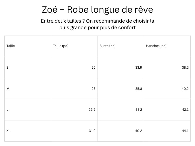 Guide des tailles