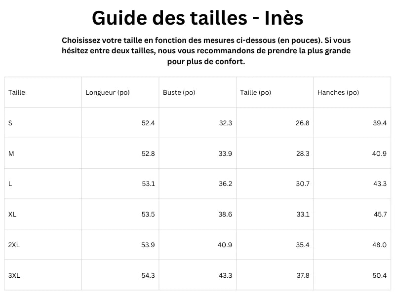 Guide des tailles