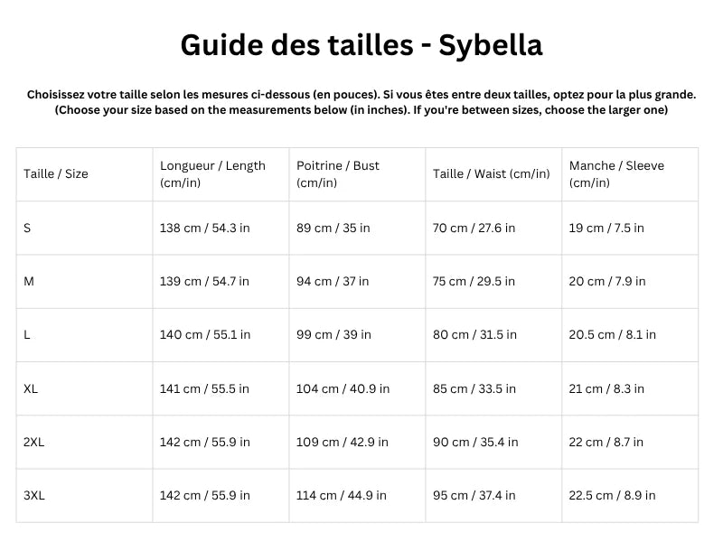 Guide des tailles