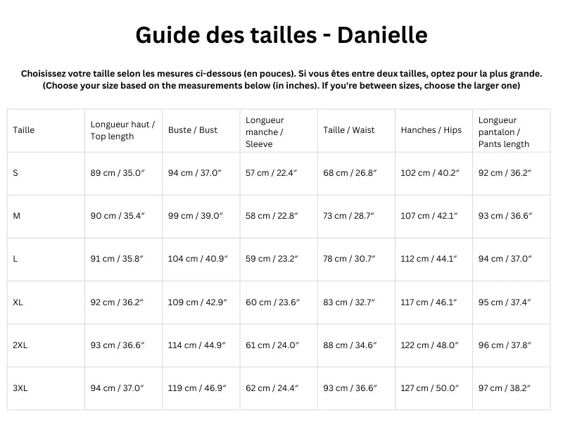 Guide des tailles