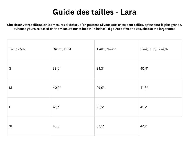 Guide des tailles