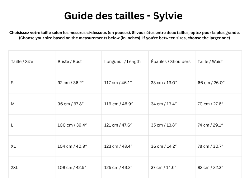 Guide des tailles
