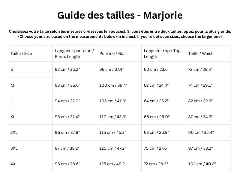 Guide des tailles