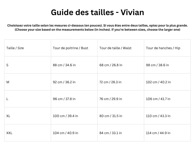 Guide des tailles