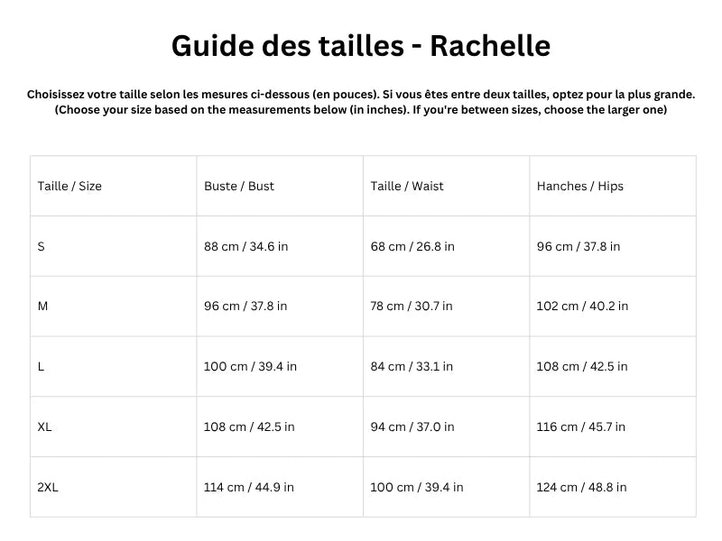 Guide des tailles