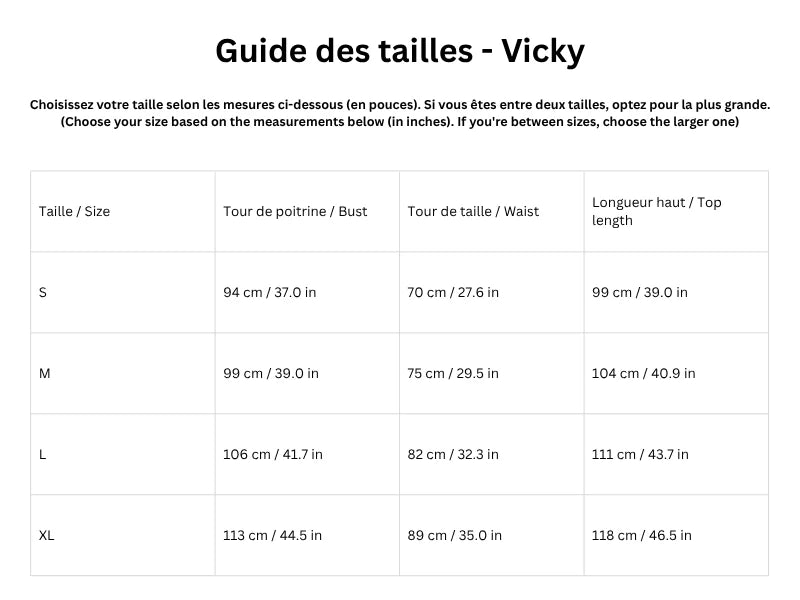 Guide des tailles