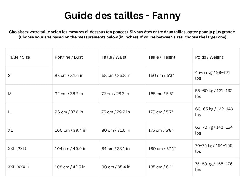 Guide des tailles
