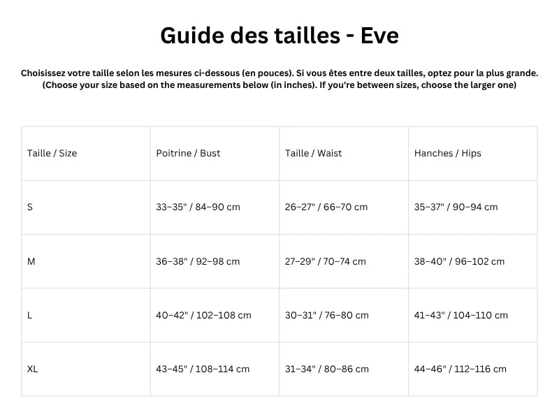 Guide des tailles
