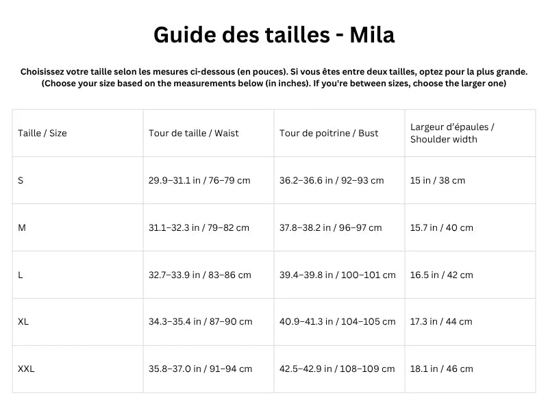 Guide des tailles