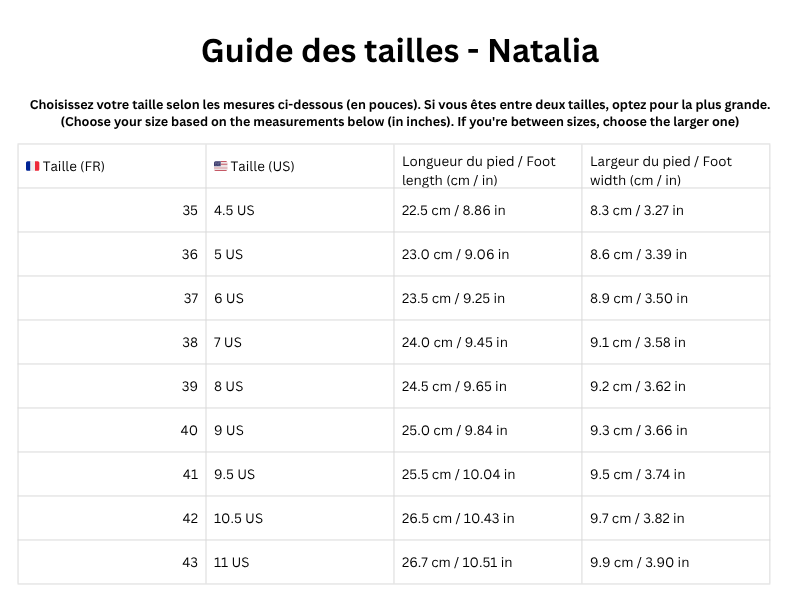 Guide des tailles