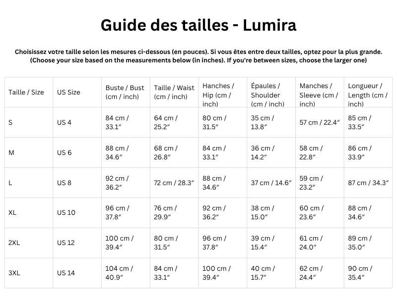 Guide des tailles