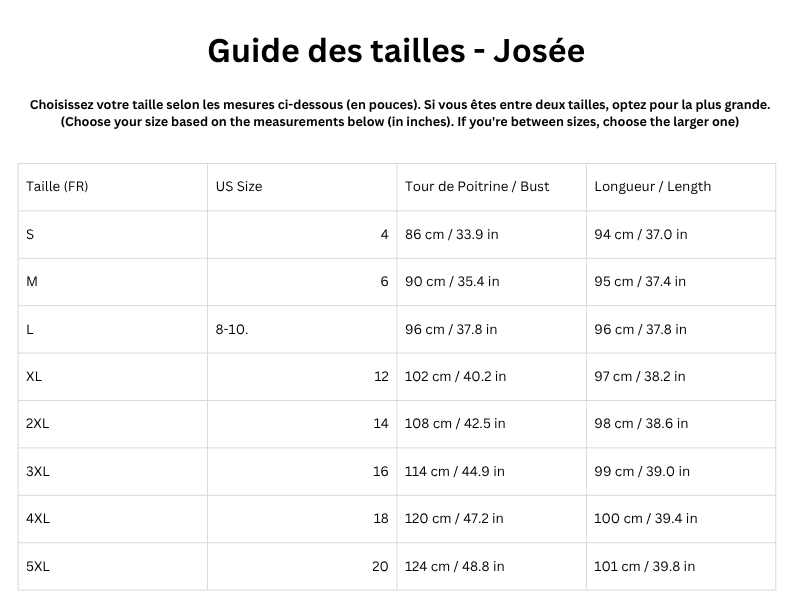 Guide des tailles