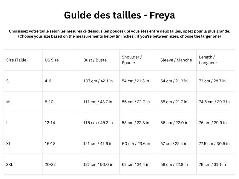 Guide des tailles