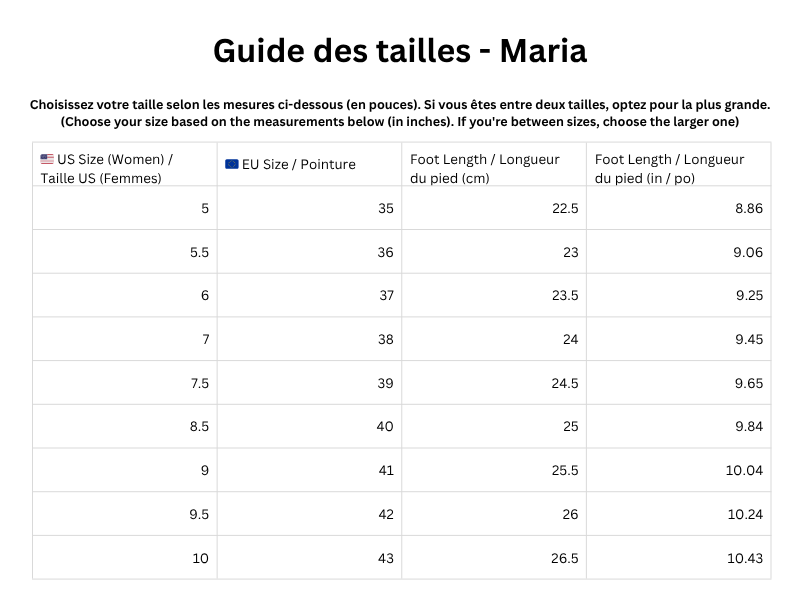 Guide des tailles