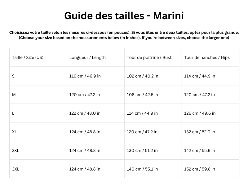 Guide des tailles