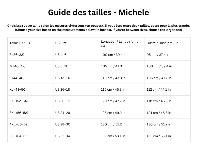 Guide des tailles