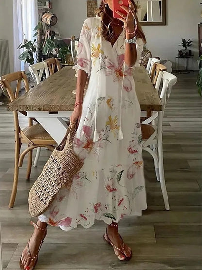Sierra – Robe Bohème Flatteuse avec Couverture du Ventre